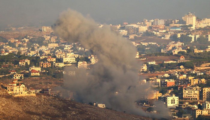 Aftermath of an Israeli airstrike on a house in Ansar village, southern Lebanon