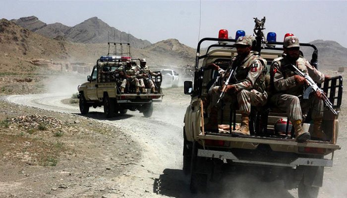 Security forces conduct an operation against terrorists in Lajay area of Kharan, Balochistan
