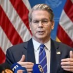 US Treasury Secretary Scott Bessent speaking about new economic measures against Iran
