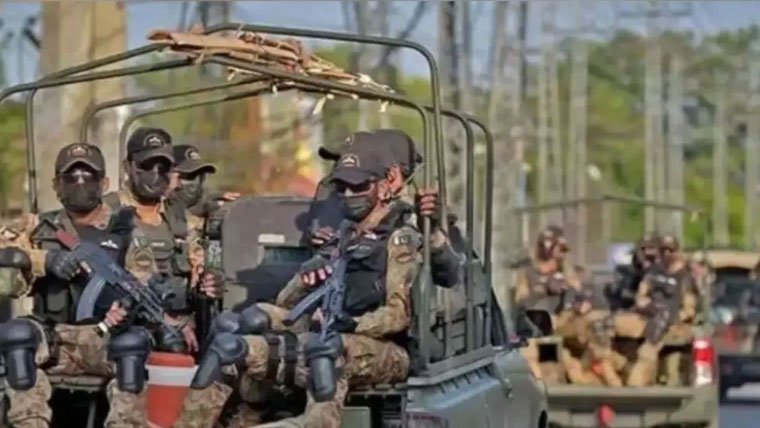 Pakistan security forces during a counterterrorism operation in Khyber Pakhtunkhwa targeting armed militants.
