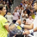 Novak Djokovic during his first-round defeat against Mariano Navone at the US Open