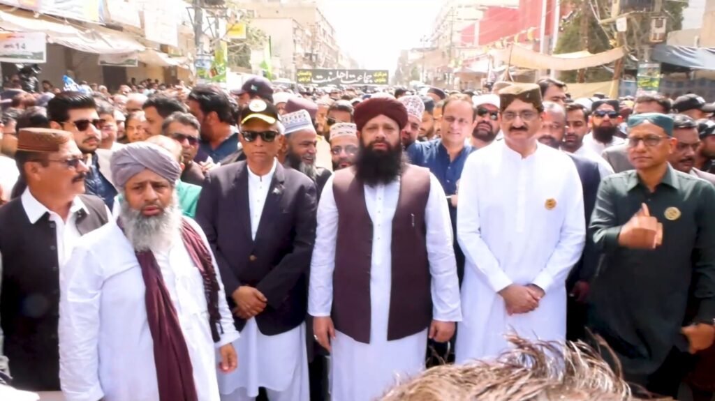 Governor Sindh Syed Muhammad Nihal Hashmi leading the Eid Milad un Nabi procession in Karachi