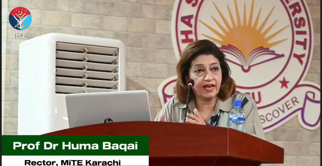 Dr Huma Baqai addressing students during the ISPR Summer Internship Programme 2026