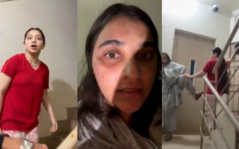 CCTV footage of a violent altercation between neighbors in DHA Phase 6 Karachi