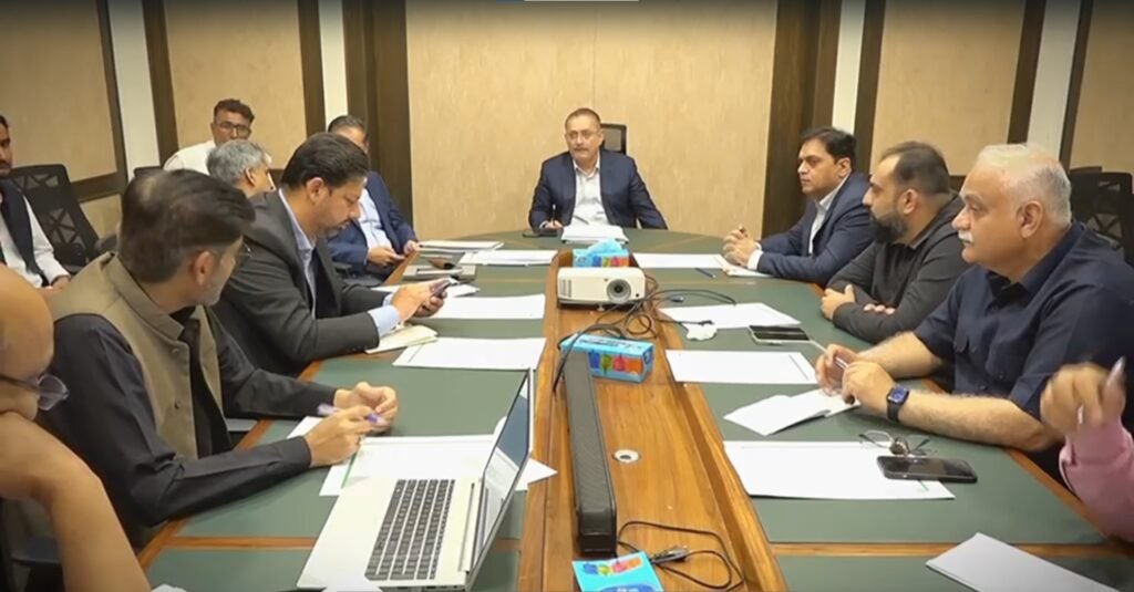 Senior Minister Sharjeel Inam Memon reviews progress of the Yellow Line BRT project in Karachi.