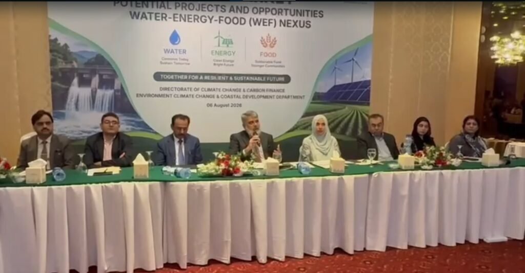 Officials attend a high-level meeting in Karachi on carbon market, climate finance and sustainable development initiatives.