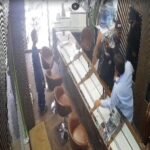 CCTV footage of suspects attempting to rob a goldsmith shop in Hyderabad