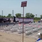 Independence Day ceremony preparations in Samoo Chachar village in Pano Aqil’s Kacha area