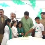 Sindh Chief Minister Murad Ali Shah attends an Independence Day ceremony at Aas Foundation in Karachi