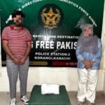 ANF officials with seized drugs after anti-narcotics operations in Karachi and Pishin.