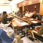 SSWMB officials meeting area representatives to discuss cleanliness issues in District Central Karachi
