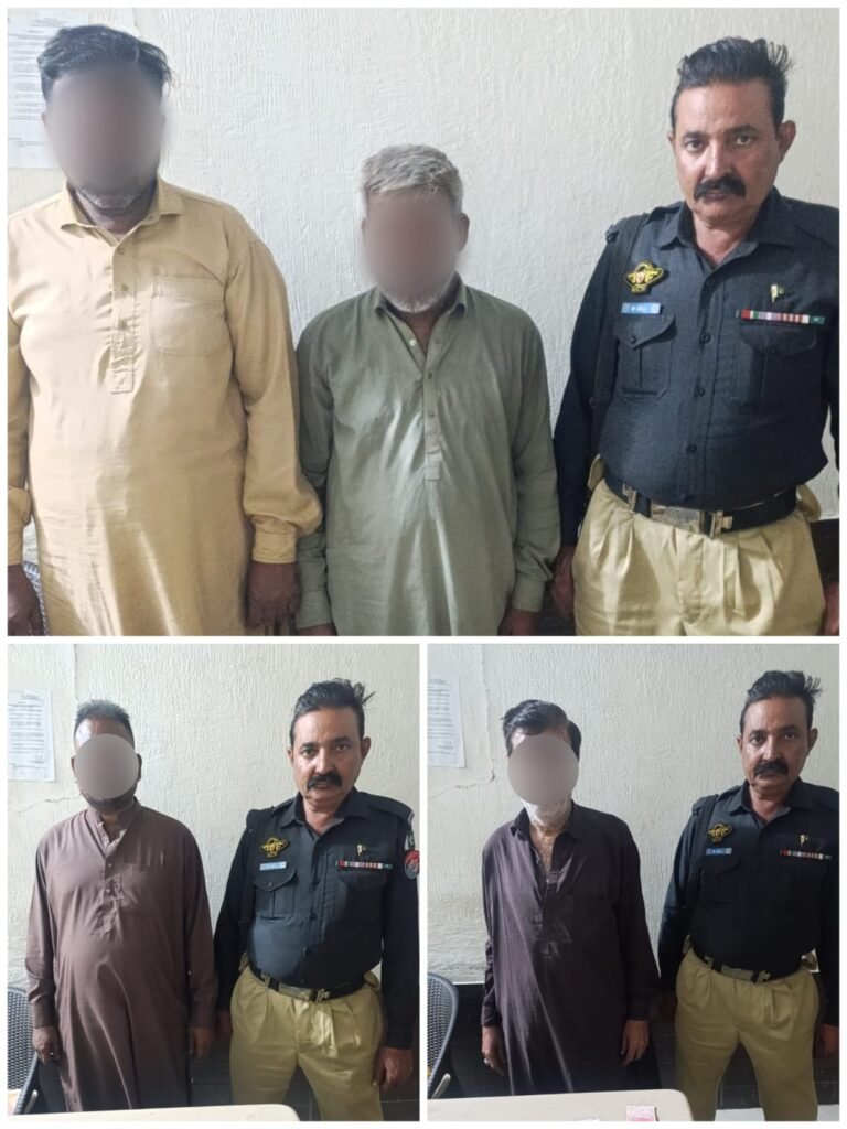 Madina Colony Police officers during an anti-gambling operation
