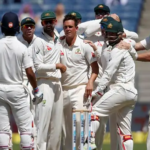 Mitchell Starc celebrates a wicket during the Australia-Bangladesh second Test