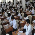 Karachi University students awaiting the decision on AD programme exams.
