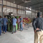 RTO Karachi officials conduct a raid at an illegal cigarette factory and seize machinery and tobacco products.