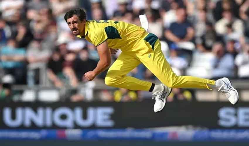 Australia fast bowler Mitchell Starc celebrates during a Test cricket match