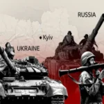 Russian missile and drone attacks on residential buildings in Kyiv, Ukraine.