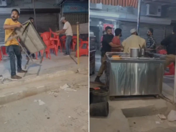 Anti-encroachment operation and police action at Shafiq Mor Karachi