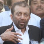 MQM Pakistan leader Farooq Sattar addressing a press conference in Karachi.