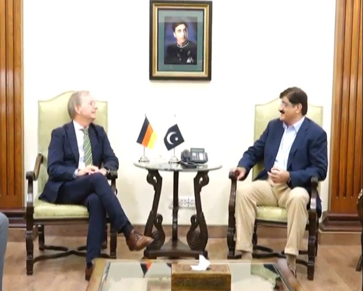 Murad Ali Shah meets German Commissioner Thomas Rachel to discuss religious freedom and minority rights