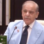 Prime Minister Shehbaz Sharif addressing the Shanghai Cooperation Organisation summit in Bishkek