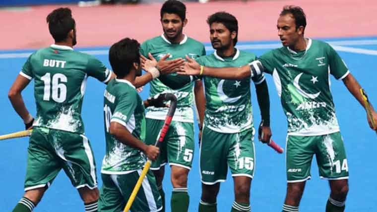Pakistan hockey team players preparing for the Asian Games.