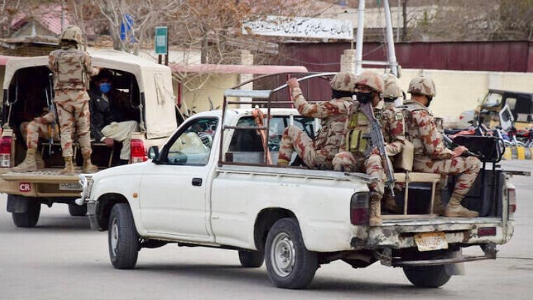 Pakistan security forces during a counter-terrorism operation in Balochistan