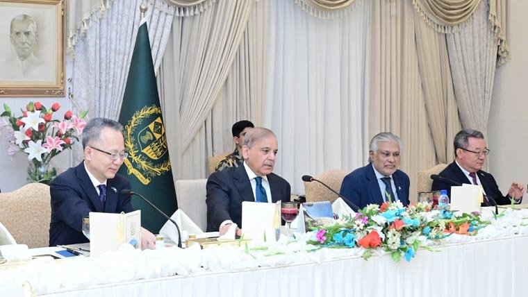 Prime Minister Shehbaz Sharif meeting ADB Vice President Yingming Yang to discuss the ML-1 railway project