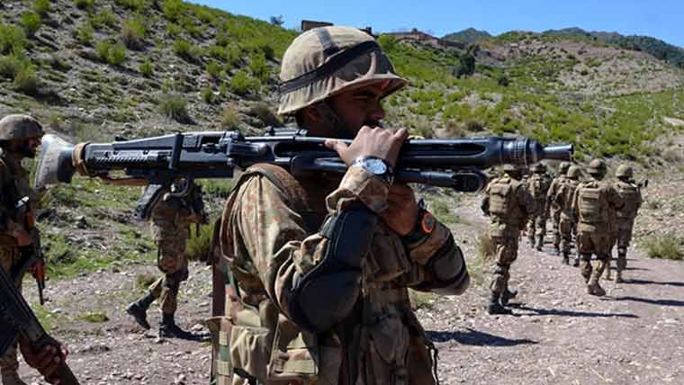 Security forces conducting a counterterrorism operation in Balochistan