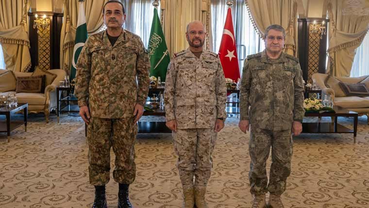 Asim Munir and military chiefs at the Makkah Defence Agreement meeting in Riyadh