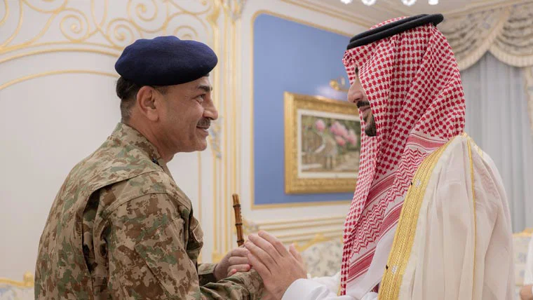 Field Marshal Asim Munir meeting Saudi Defence Minister Khalid bin Salman in Riyadh