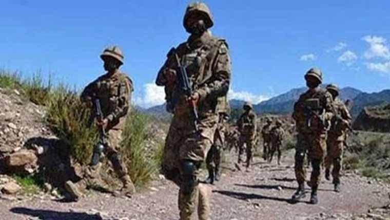 Security forces conducting a counterterrorism operation in Balochistan