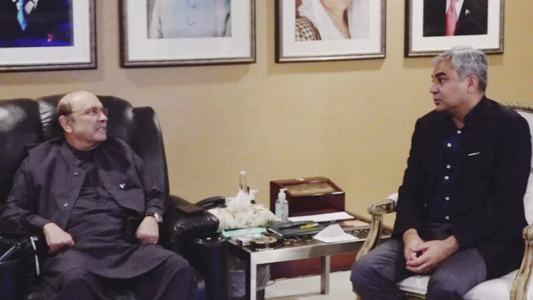 Asif Ali Zardari and Mohsin Naqvi meeting at Bilawal House Karachi