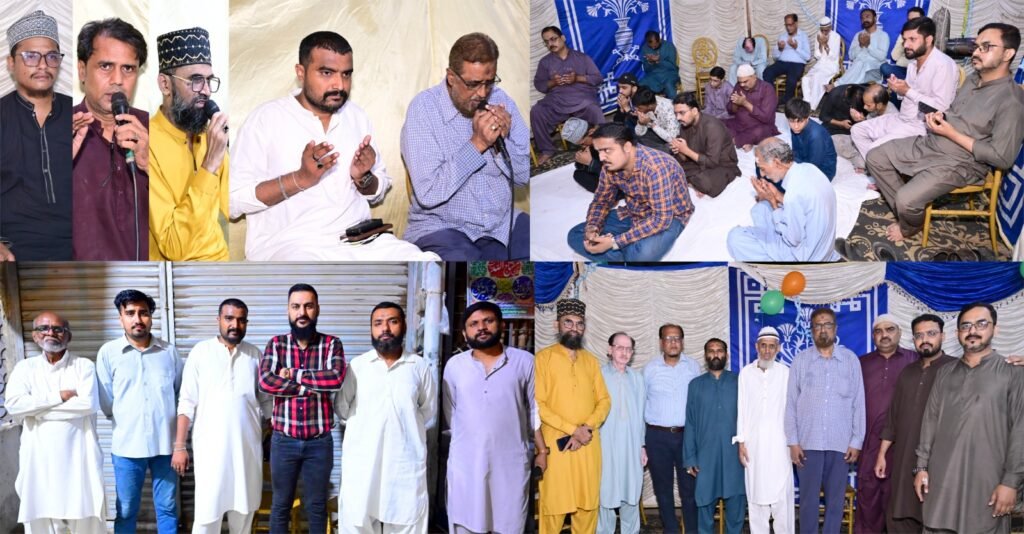 Guests attending a Milad gathering at Shoaib Haroon’s residence.