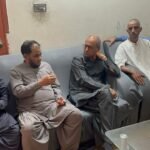Saeed Ghani meets University of Karachi professor Arif Saki at his residence in Karachi
