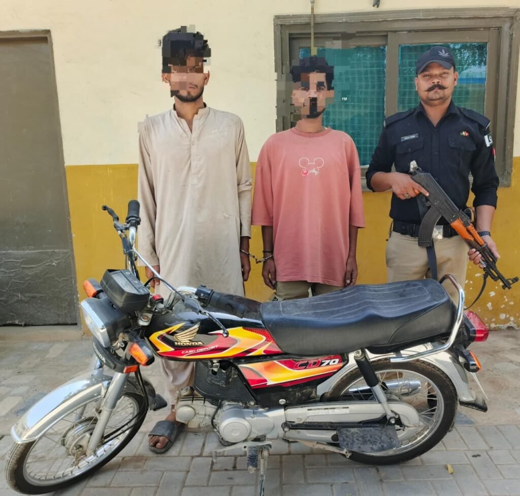 Sir Syed Police recover a stolen motorcycle after arresting two suspects in North Karachi