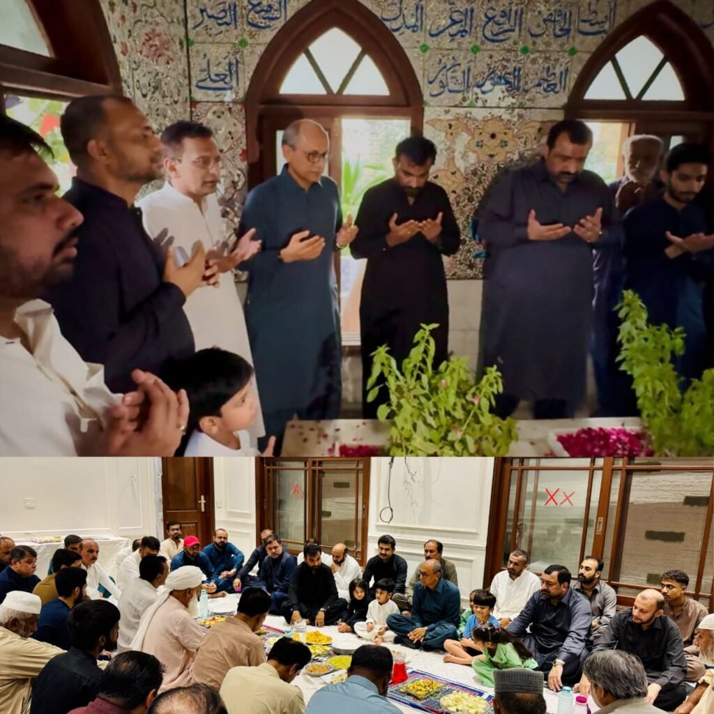 Saeed Ghani and family members attend the 31st death anniversary ceremony of Shaheed Usman Ghani in Karachi