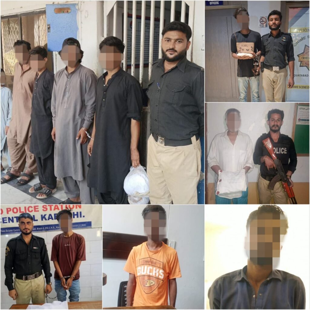 Karachi police operation against gutka mawa and drug sellers in District Central