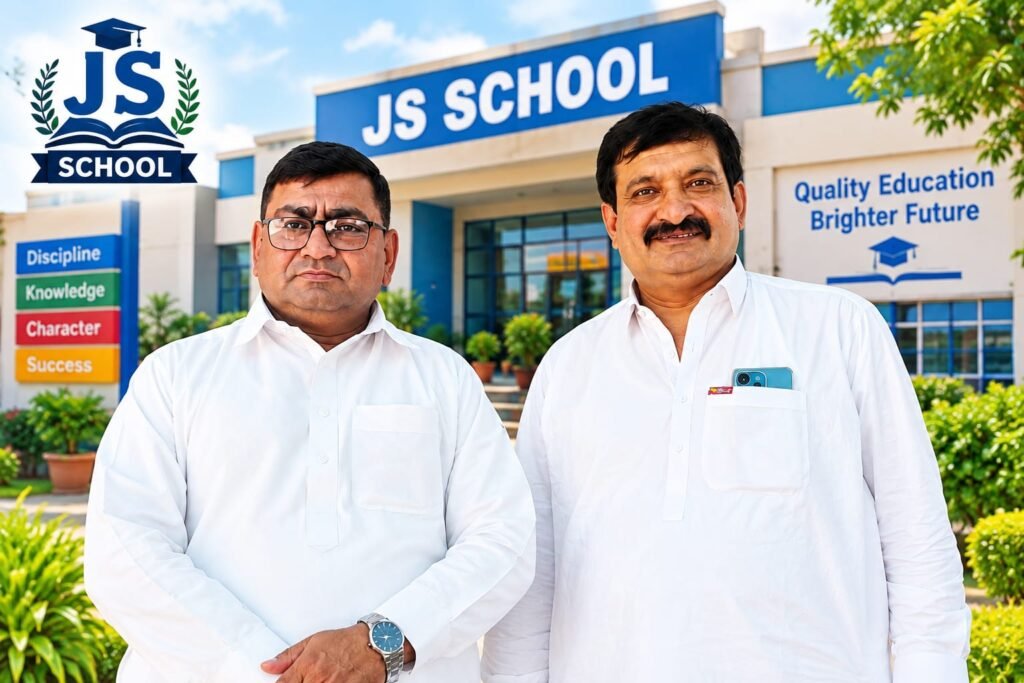 Malik Saleem during his visit to JS School in Karachi