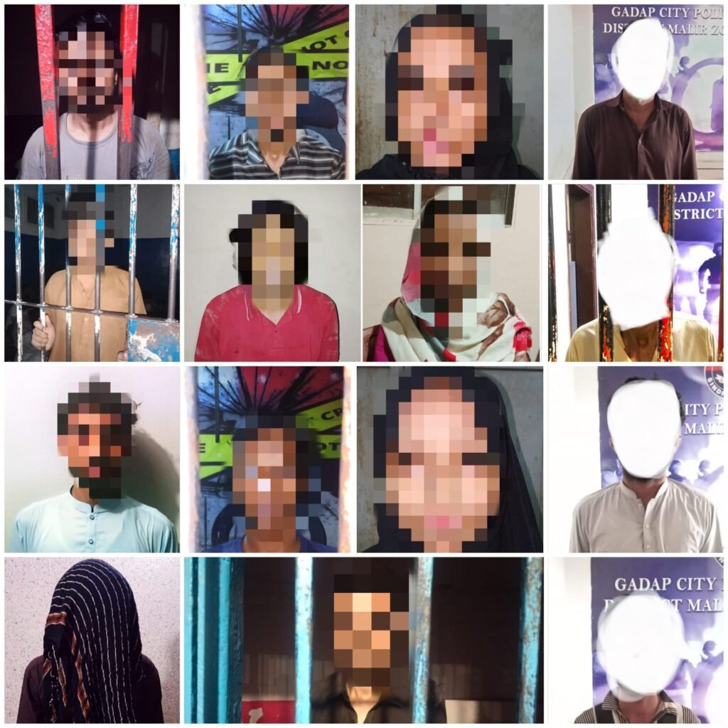 Malir police officers during operations against wanted suspects in Karachi