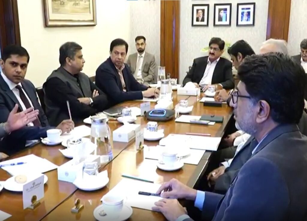 Sindh Chief Minister Murad Ali Shah reviewing the 600-bed hospital project in Larkana