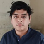 Suspect Konain Ali Shah appears in court in the Professor Arif Khan Saki threats case.