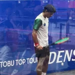 Pakistan squash player Ashab Irfan during an Asian Games match