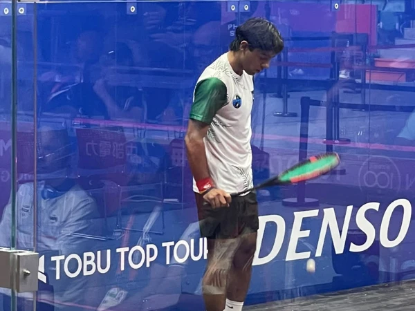 Pakistan squash player Ashab Irfan during an Asian Games match