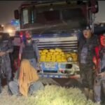 Drugs seized from a trailer during a narcotics operation on Karachi’s Northern Bypass Road.