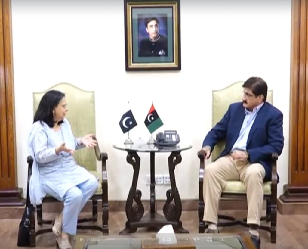 Sindh Chief Minister Murad Ali Shah meeting Gates Foundation gender equality president Anita Zaidi