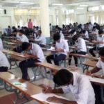 Karachi ninth-grade students after the announcement of the new grading policy results