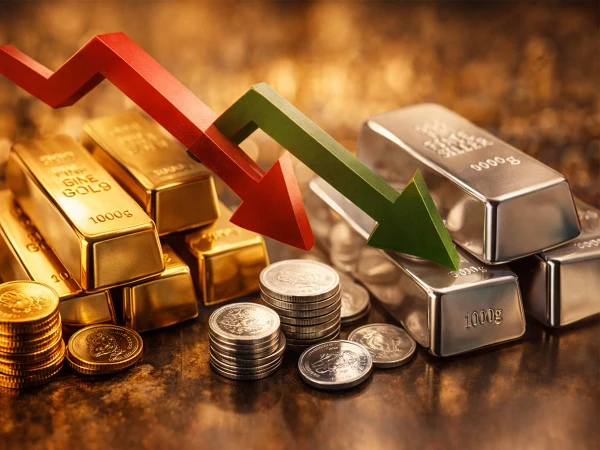 Gold and silver prices fall in global and local Pakistani markets