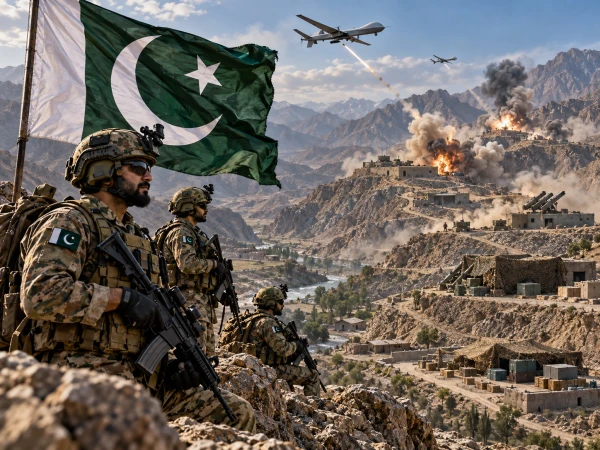 Air and drone strikes targeting terrorist infrastructure in Afghanistan under Operation Ghazab Lil Haq.