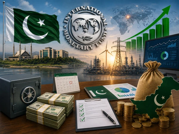 Pakistan government and IMF economic review meeting
